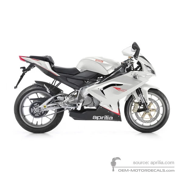 Decals for Aprilia RS125 2010 - White • Aprilia OEM Decals
