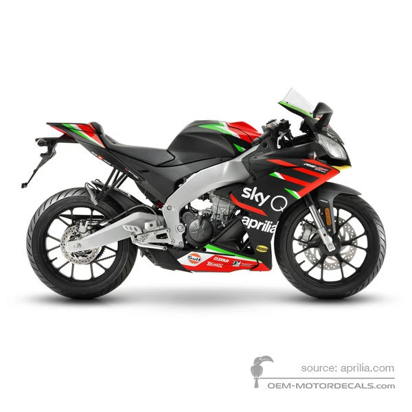 Autocollants pour Aprilia RS125 Replica 2020 - Noir • Aprilia Autocollants OEM