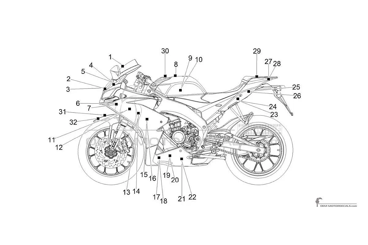 Decals for Aprilia RS125 Replica 2020 - Black • Aprilia OEM Decals