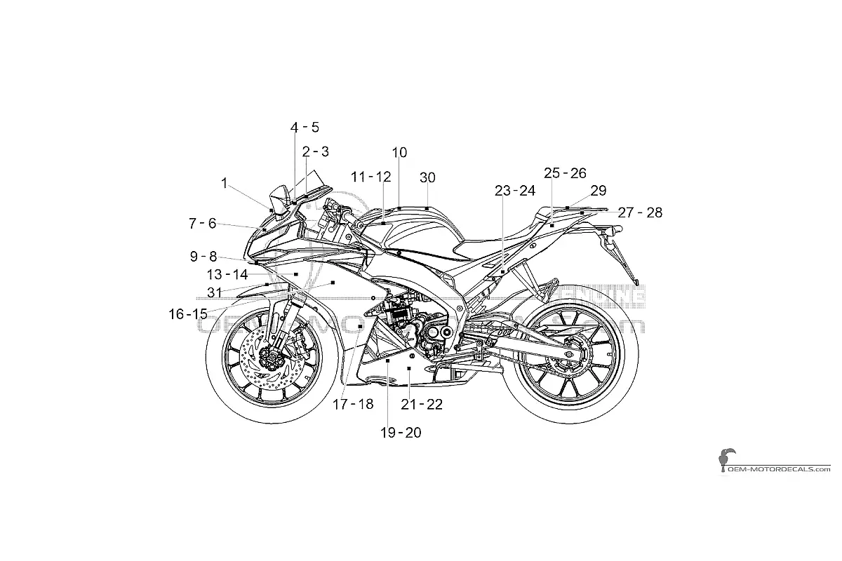 Decals for Aprilia RS125 GP Replica 4T 2021 - Black • Aprilia OEM Decals