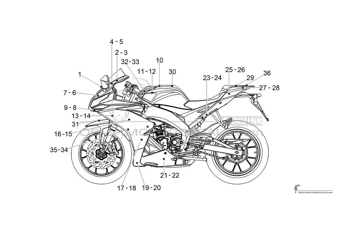 Decals for Aprilia RS125 GP Replica 4T 2022 - Black • Aprilia OEM Decals