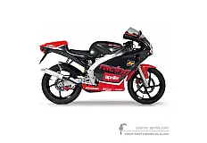 Stickers voor Aprilia RS50 2000 - Zwart Rood • Aprilia OEM Stickers