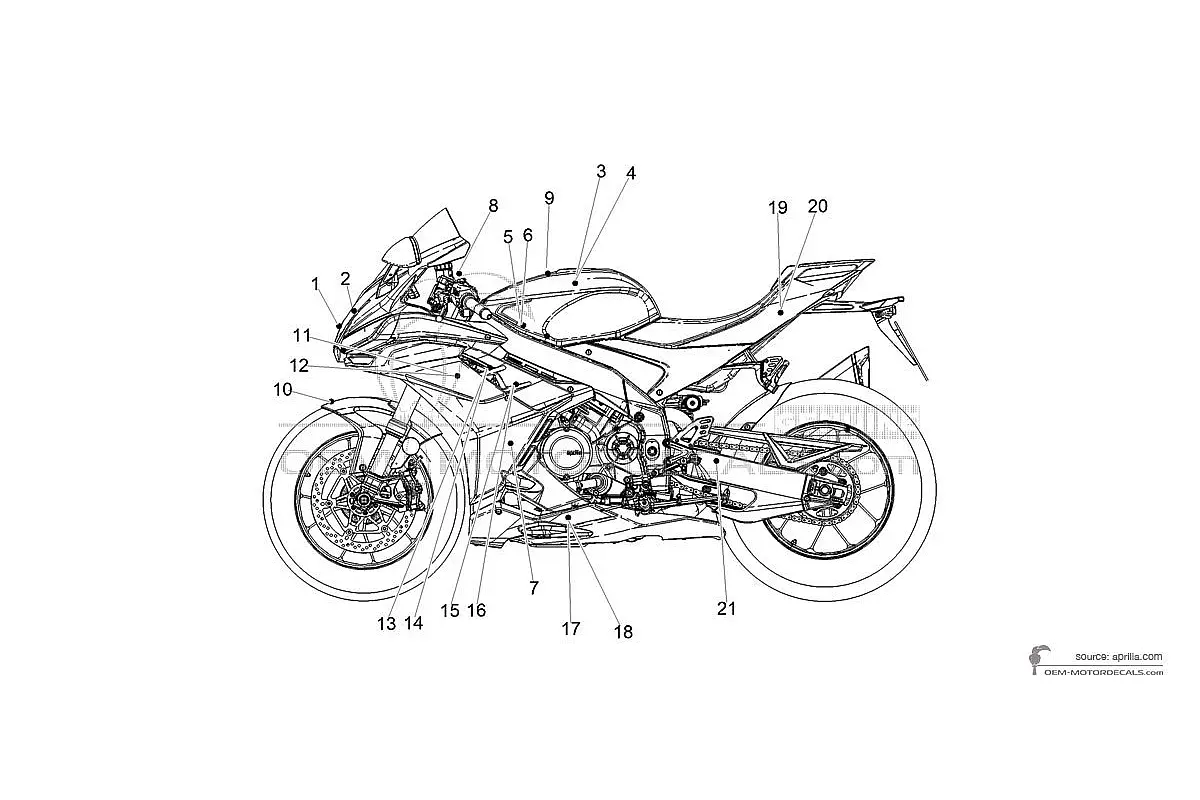Decals for Aprilia RSV4 1100 2024 - Black • Aprilia OEM Decals