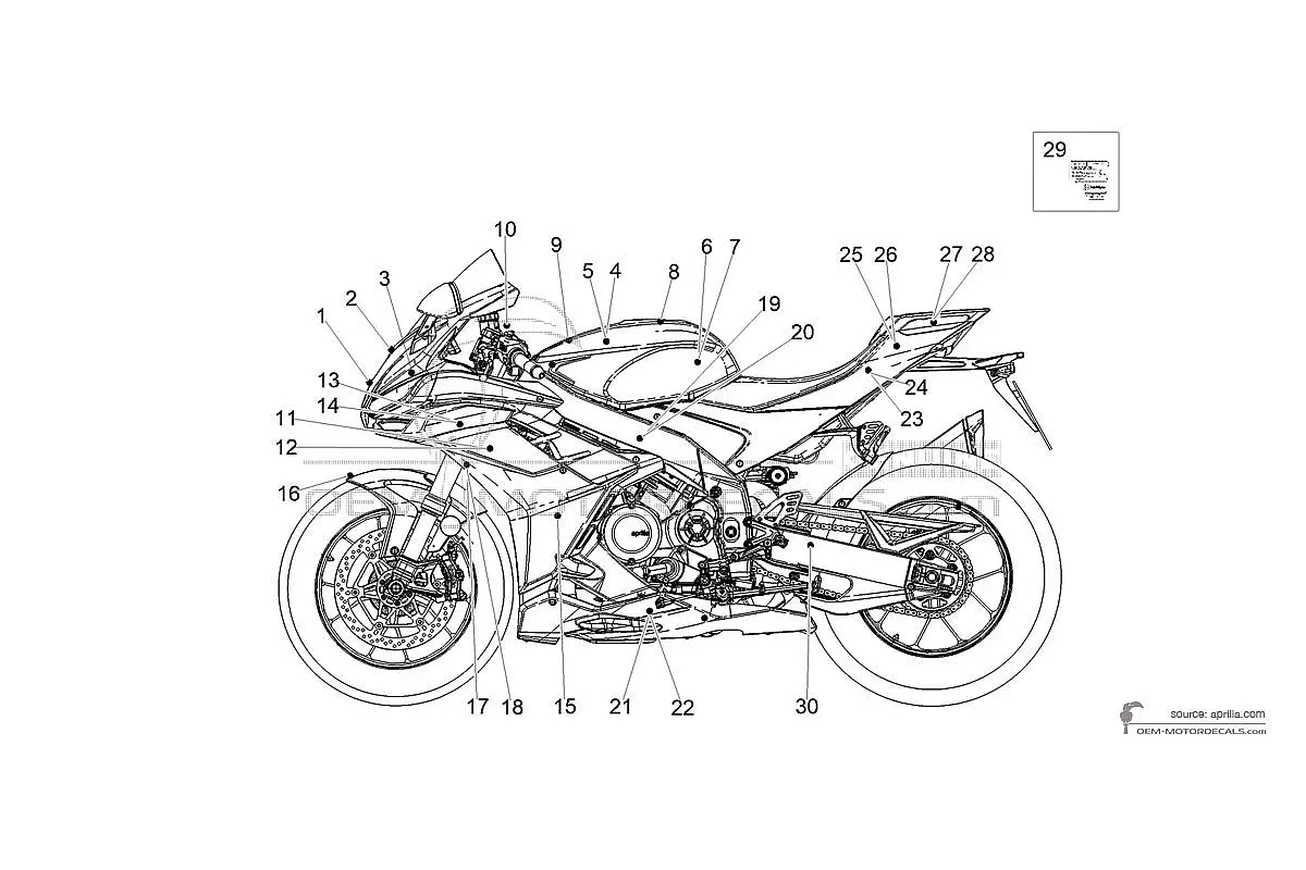 Decals for Aprilia RSV4 1100 Factory 2024 - Black • Aprilia OEM Decals