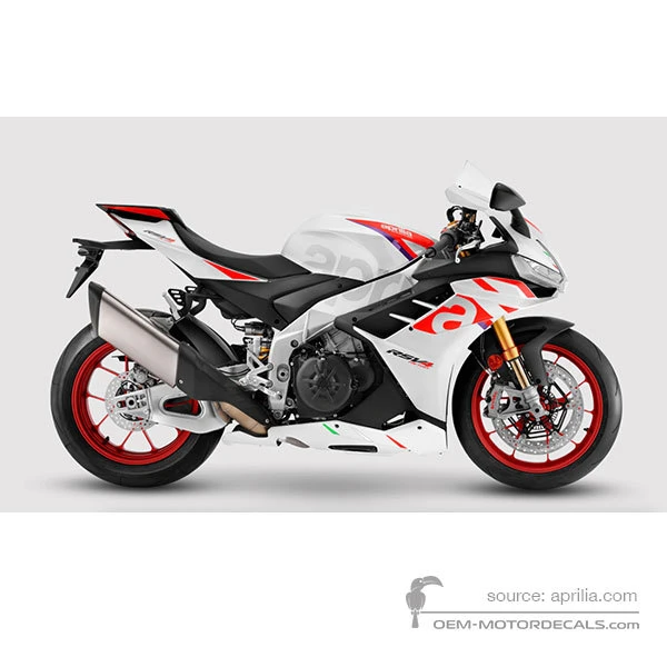 Decals for Aprilia RSV4 1100 Factory 2024 - White • Aprilia OEM Decals