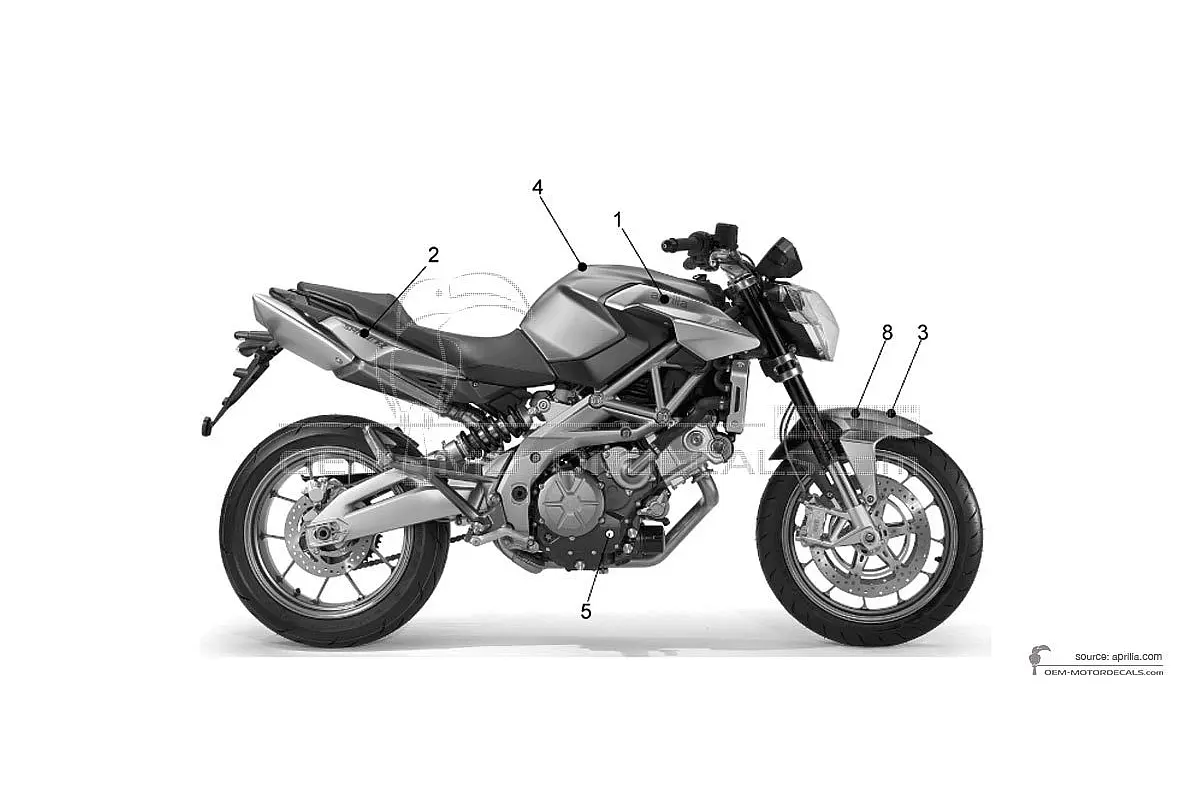 Decals for Aprilia SHIVER 750 2009 - Red • Aprilia OEM Decals