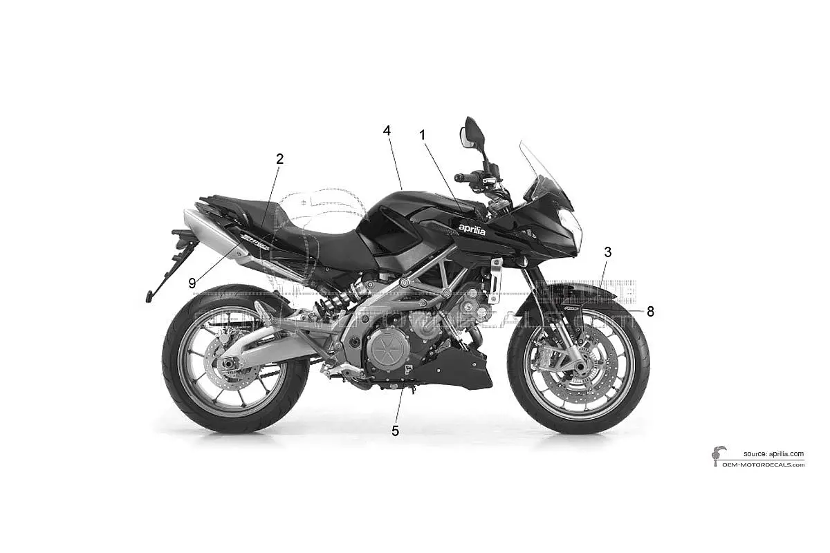 Decals for Aprilia SHIVER 750GT 2010 - Red • Aprilia OEM Decals