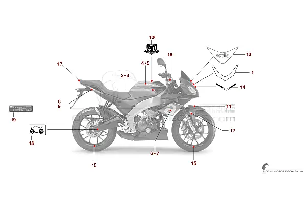 Aprilia TUONO 125 2019 - Red