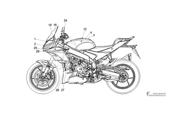 Aprilia TUONO V4 1100 FACTORY 2022 - Zwart