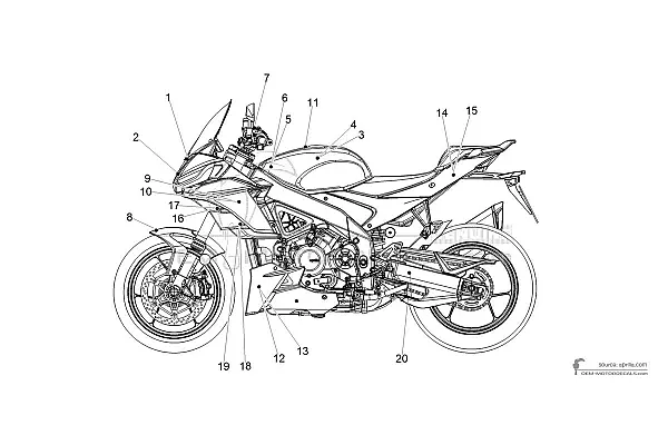 Aprilia TUONO V4 1100 2023 - Grijs