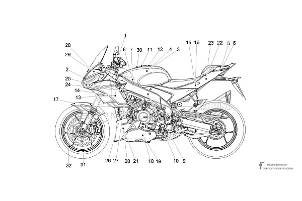 Aprilia TUONO V4 1100 FACTORY 2024 - Blanc