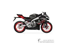 Aufkleber für Aprilia RS457 2024 - Dark gray • Aprilia OEM-Aufkleber