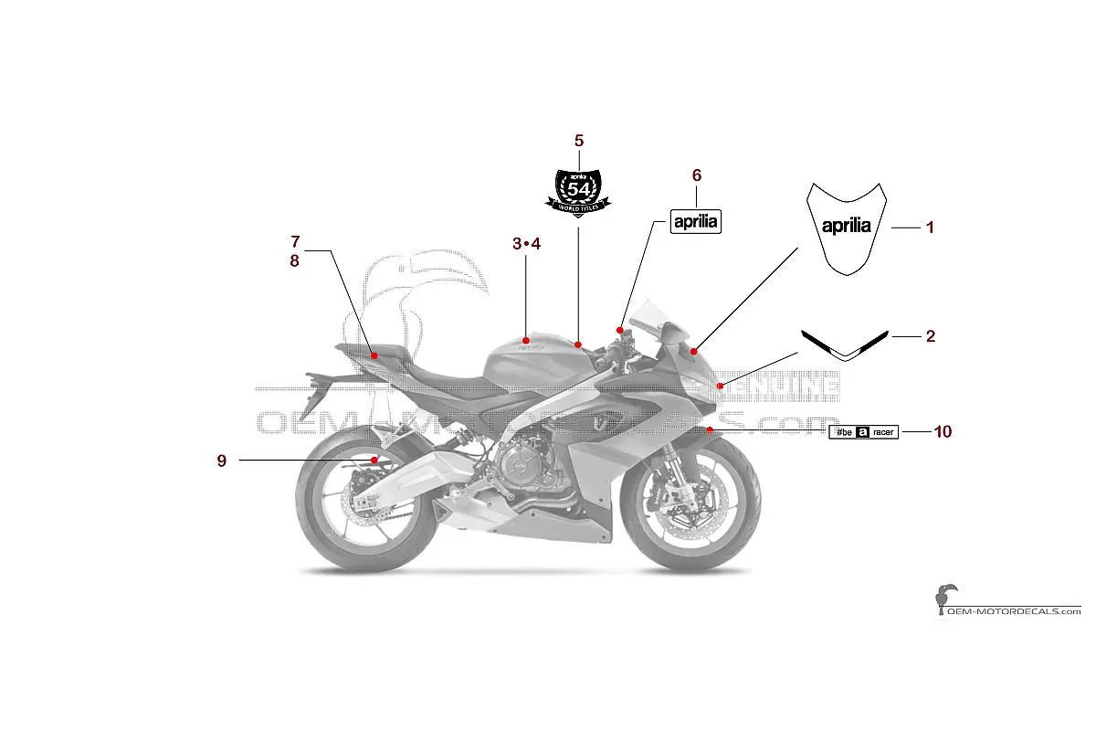 Autocollants pour Aprilia RS660 2023 - D'or • Aprilia Autocollants OEM