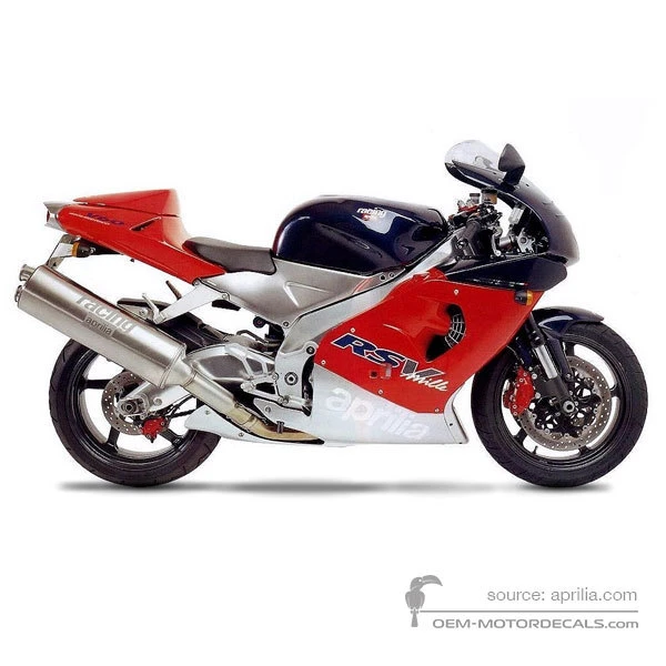 Stickers voor Aprilia RSV1000 Mille 1999 - Rood • Aprilia OEM Stickers