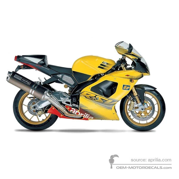 Stickers voor Aprilia RSV1000R 2003 - Geel • Aprilia OEM Stickers
