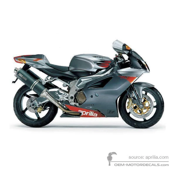 Autocollants pour Aprilia RSV1000R 2004 - Gris • Aprilia Autocollants OEM