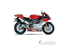 Aufkleber für Aprilia RSV1000R Factory 2004 - Rot • Aprilia OEM-Aufkleber