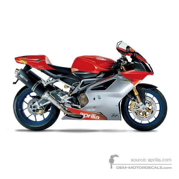 Adesivi per Aprilia RSV1000R Factory 2004 - Rosso • Aprilia Adesivi OEM