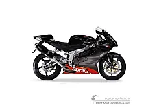 Stickers voor Aprilia RSV1000R 2005 - Zwart • Aprilia OEM Stickers