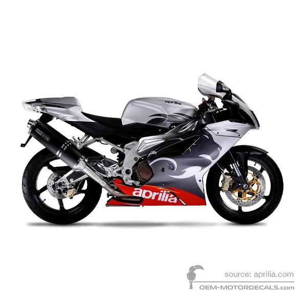 Pegatinas para Aprilia RSV1000R 2005 - Plata • Aprilia Pegatinas OEM