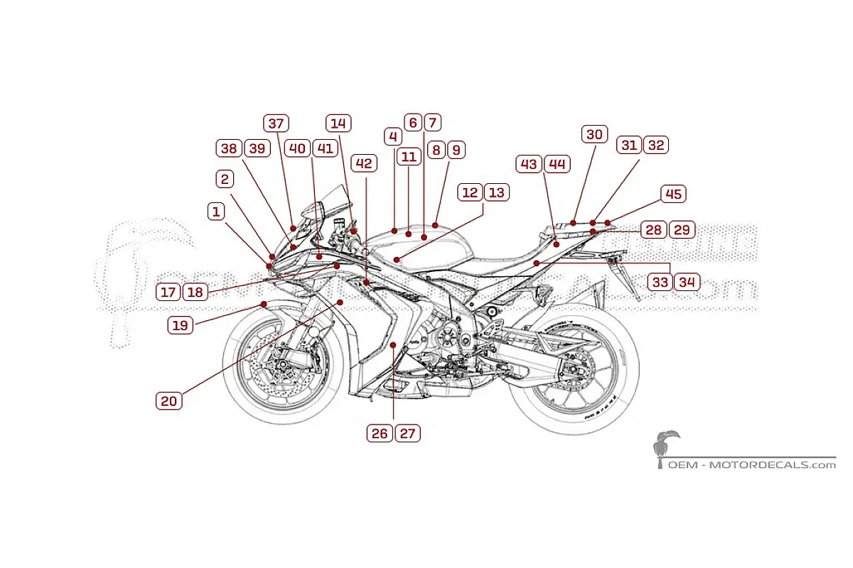 Decals for Aprilia RSV4 1000 | 1100 Factory 2026 • Aprilia OEM Decals