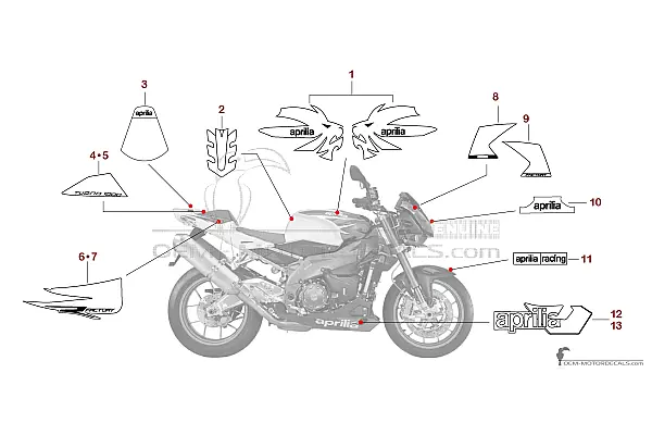 Aprilia RSV TUONO 1000 R FACTORY 2008 - Red