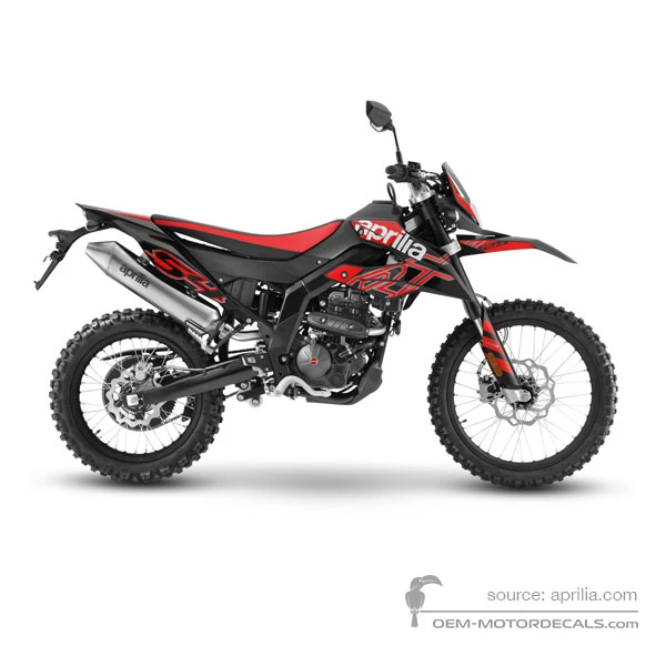 Stickers voor Aprilia RX125 2024 - Zwart Rood • Aprilia OEM Stickers