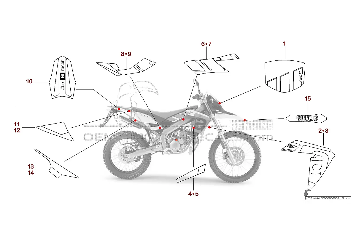 Decals for Aprilia RX50 2016 - Red • Aprilia OEM Decals