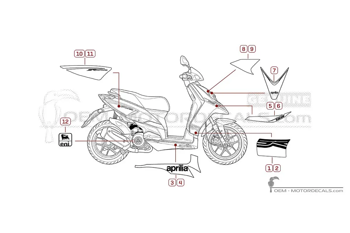 Aufkleber für Aprilia SR MOTARD 125 2015 • Aprilia OEM-Aufkleber
