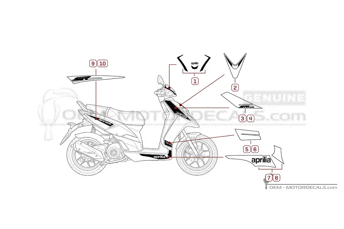 Decals for Aprilia SR MOTARD 125 2020 • Aprilia OEM Decals