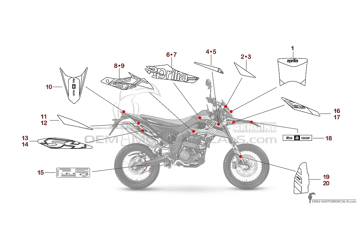 Aufkleber für Aprilia SX125 2023 - Gelb • Aprilia OEM-Aufkleber
