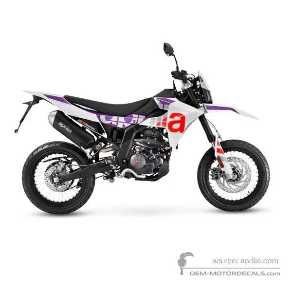 Naklejki do Aprilia SX125 2025 - Biały • Aprilia Naklejki OEM