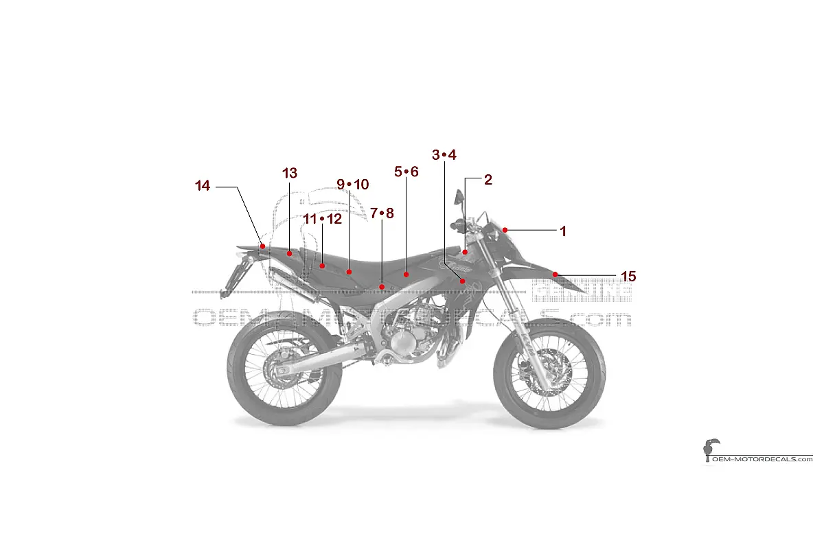 Pegatinas para Aprilia SX50 2011 - Negro • Aprilia Pegatinas OEM