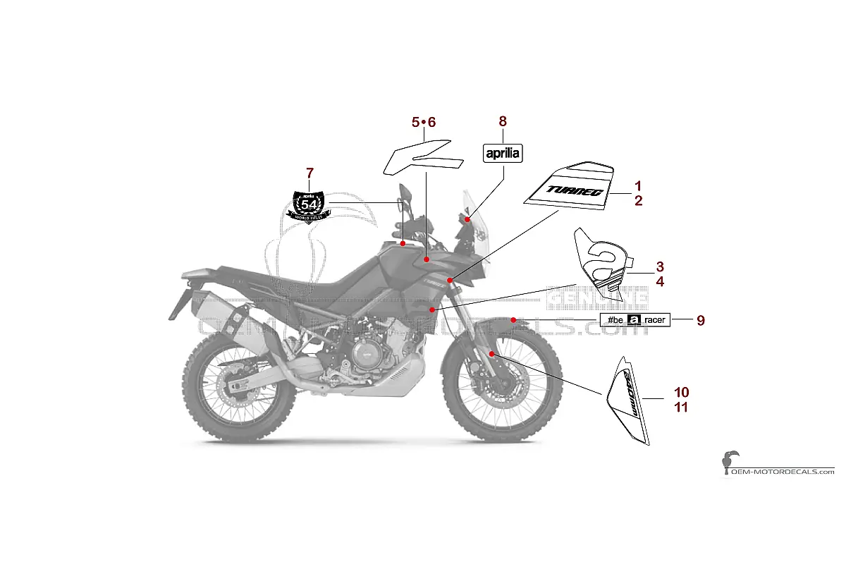 Decals for Aprilia TUAREG 660 2024 - Black • Aprilia OEM Decals
