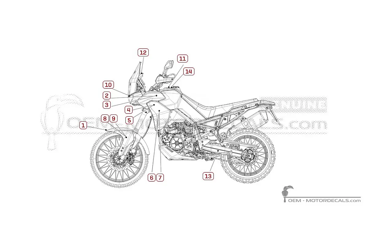 Autocollants pour Aprilia TUAREG 660 2025 • Aprilia Autocollants OEM