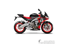 Autocollants pour Aprilia TUONO 660 2021 - Noir • Aprilia Autocollants OEM