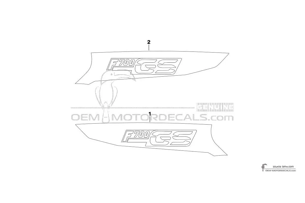 Decals for BMW F700GS 2016 - Orange • BMW OEM Decals