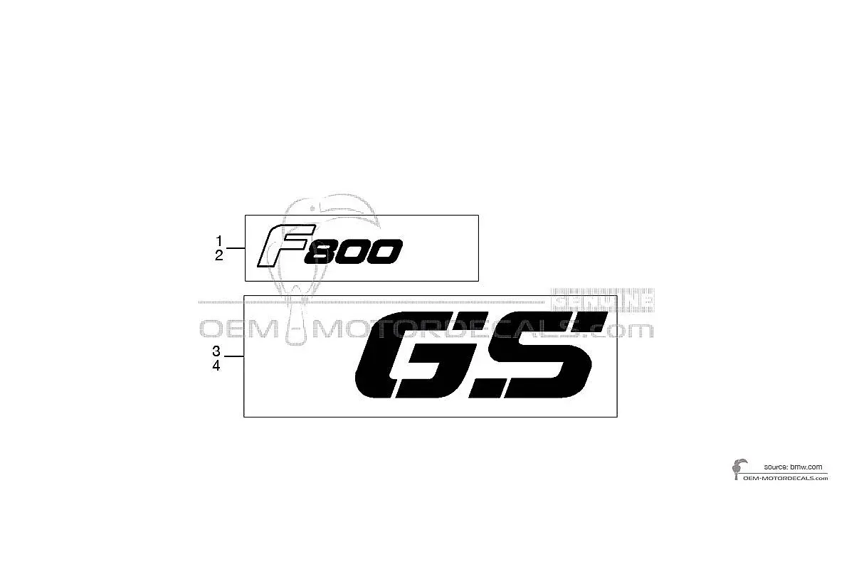 Adesivi per BMW F800GS 2007 - Giallo • BMW Adesivi OEM