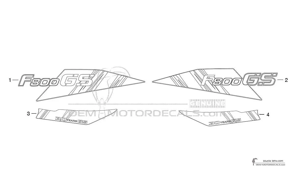 Stickers voor BMW F800GS 2010 - Wit • BMW OEM Stickers