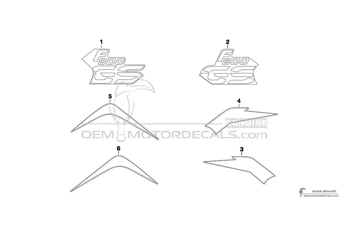 Adesivi per BMW F800GS 2015 - Nero Bianco • BMW Adesivi OEM