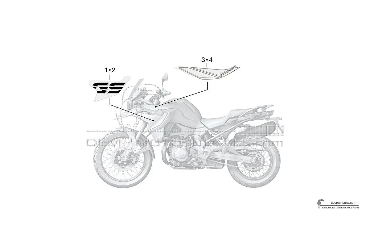 Stickers voor BMW F850GS 2018 - Blauw • BMW OEM Stickers