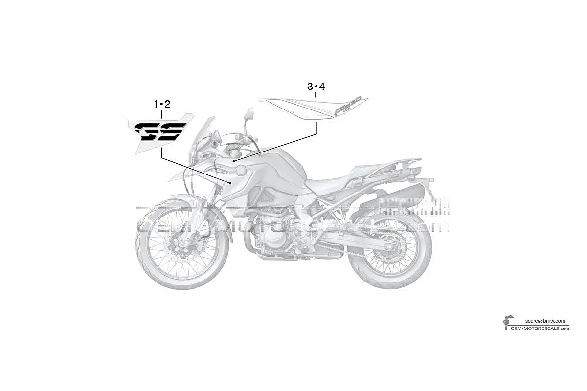 Decals for BMW F850GS 2020 - White • BMW OEM Decals