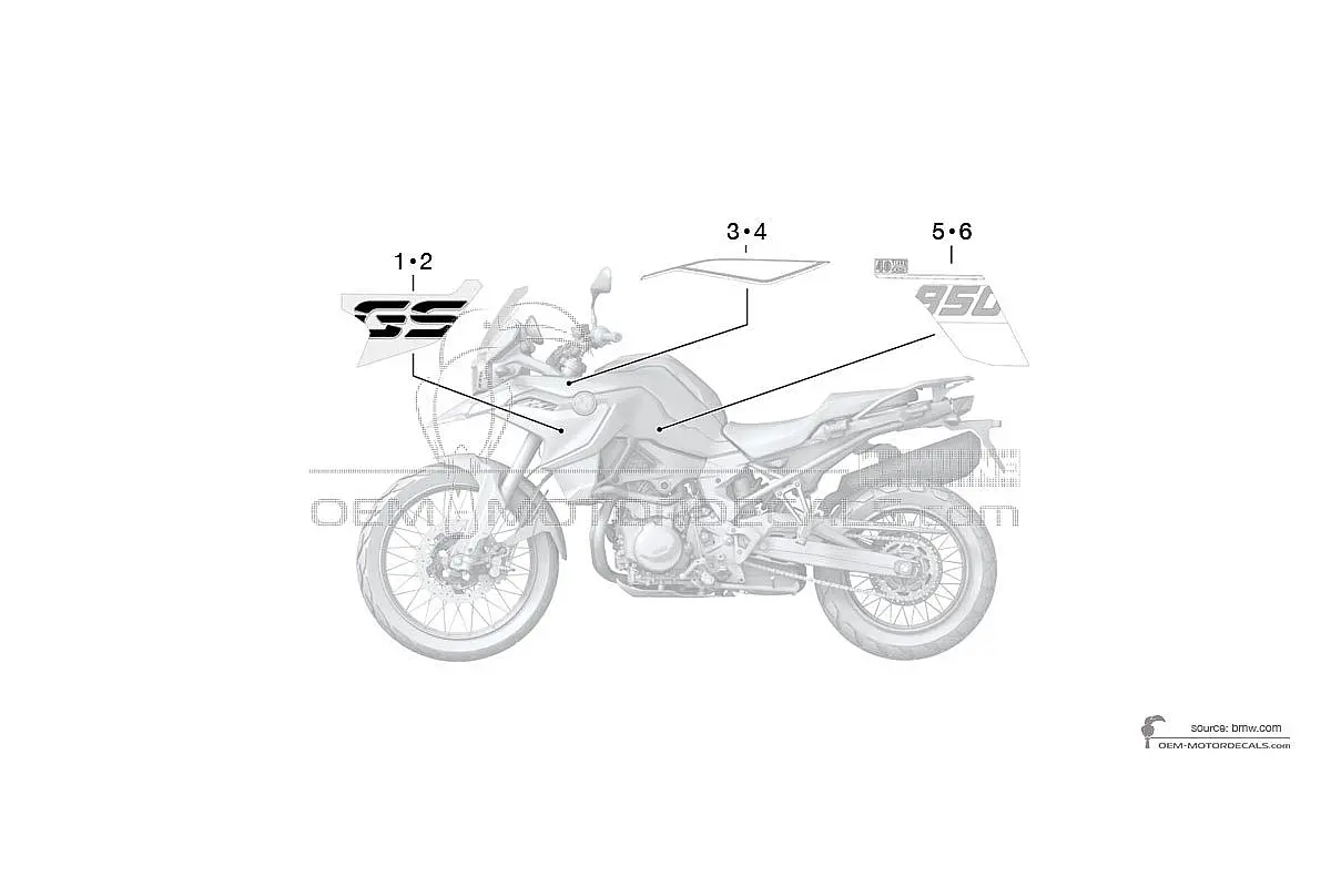 Decals for BMW F850GS 2020 - Black • BMW OEM Decals