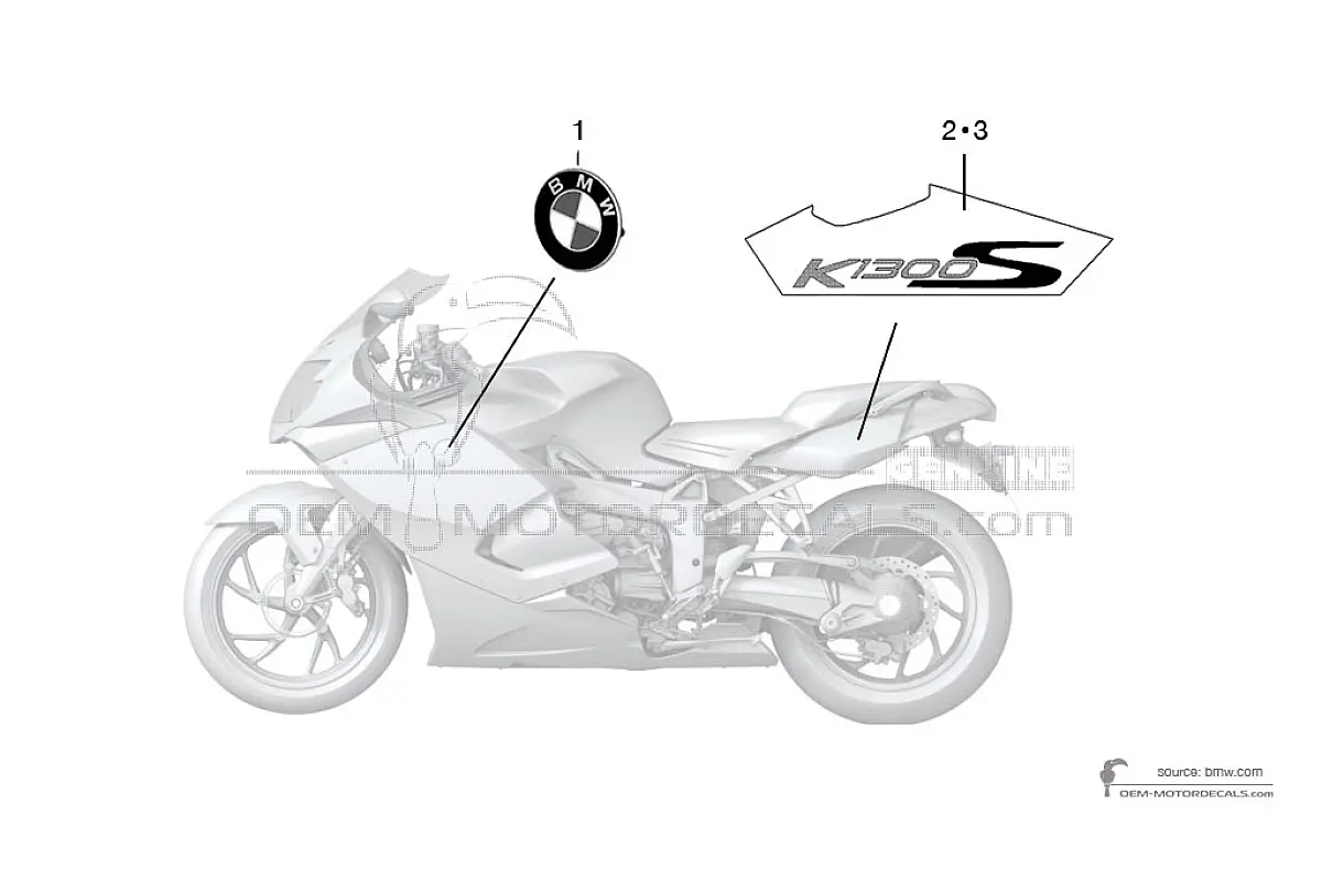Autocollants pour BMW K1300S 2012 - Argent • BMW Autocollants OEM