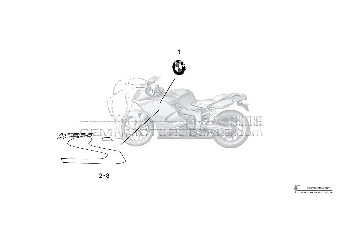 Decals for BMW K1300S 2015 - Black • BMW OEM Decals