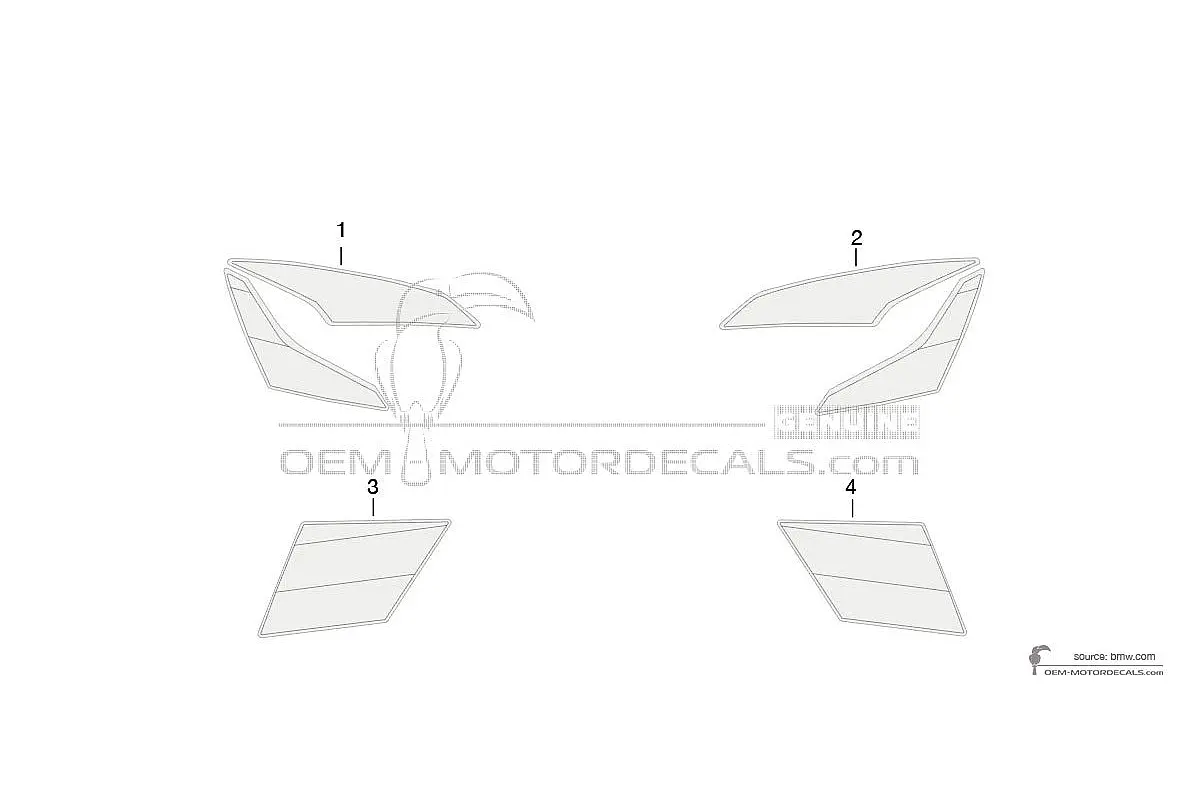 Autocollants pour BMW R1200GS 2011 - Blanc • BMW Autocollants OEM