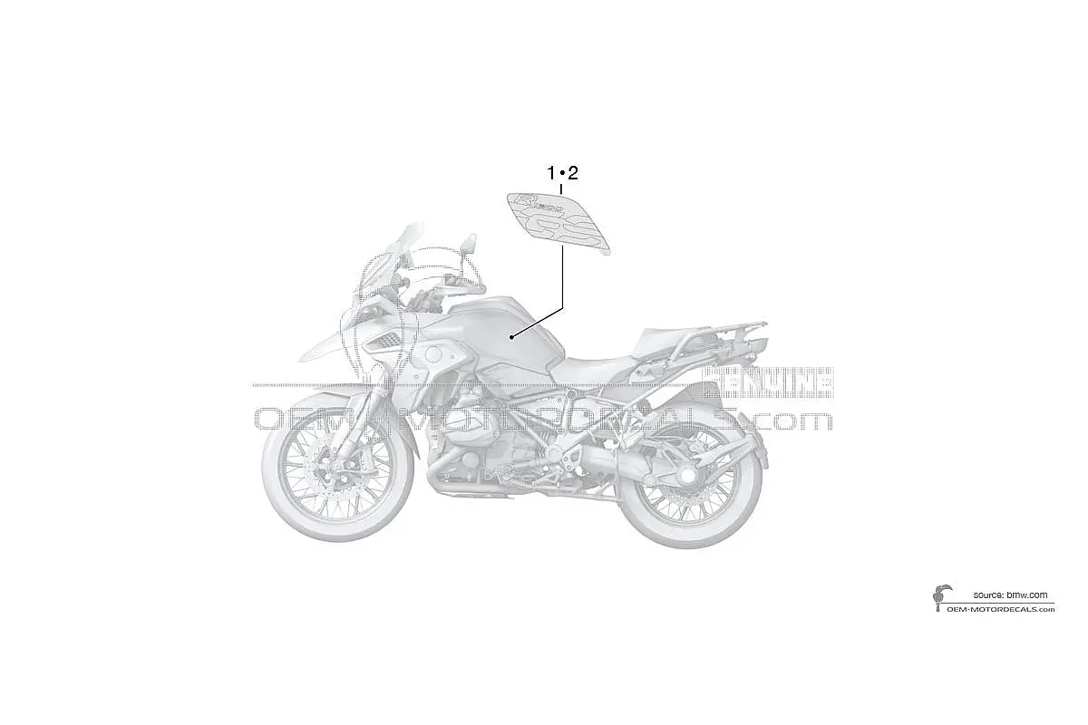 Stickers voor BMW R1200GS 2018 - Zwart • BMW OEM Stickers