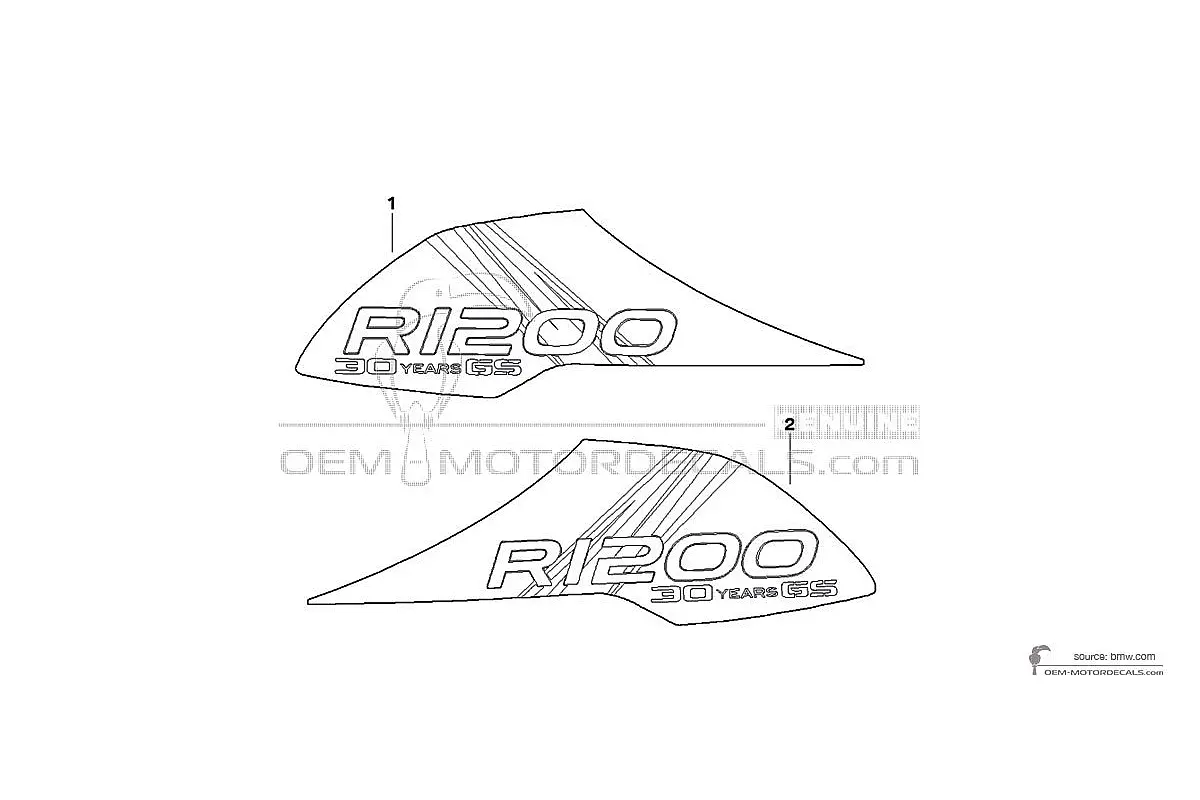 Decals for BMW R1200GS Adventure 2011 - White • BMW OEM Decals