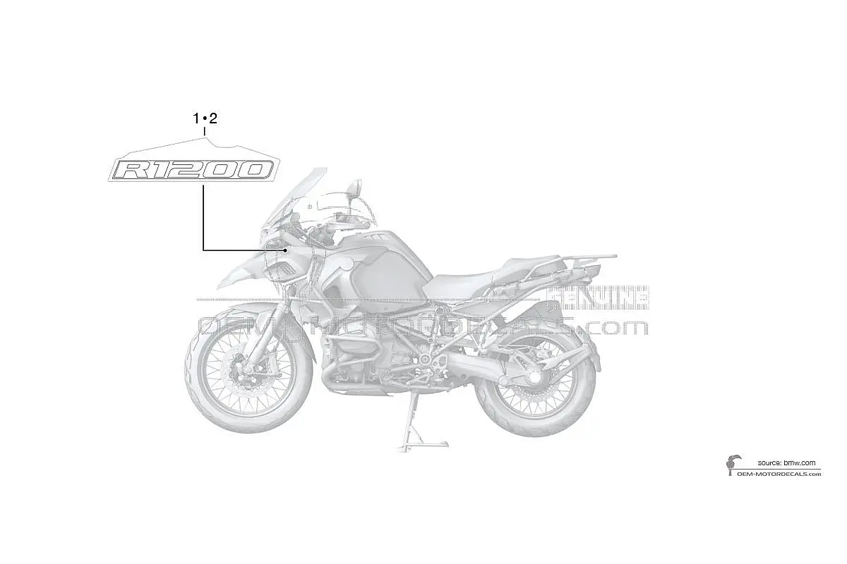 Stickers voor BMW R1200GS Adventure 2015 - Wit • BMW OEM Stickers