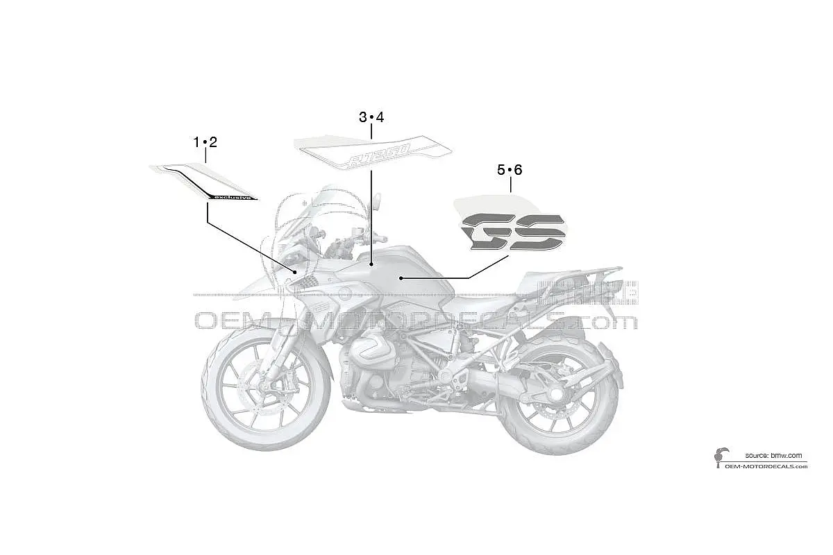 Stickers voor BMW R1250GS 2020 - Zwart • BMW OEM Stickers